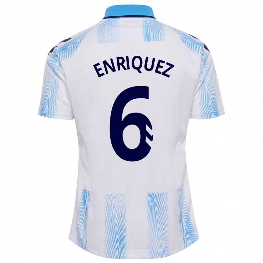 Bambino Maglia Ramón Enríquez #6 Bianco Blu Kit Gara Home 2023/24 Maglietta