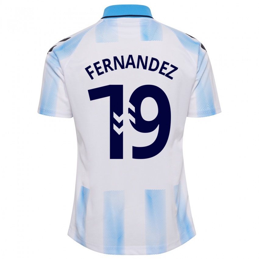 Bambino Maglia Roberto Fernández #19 Bianco Blu Kit Gara Home 2023/24 Maglietta