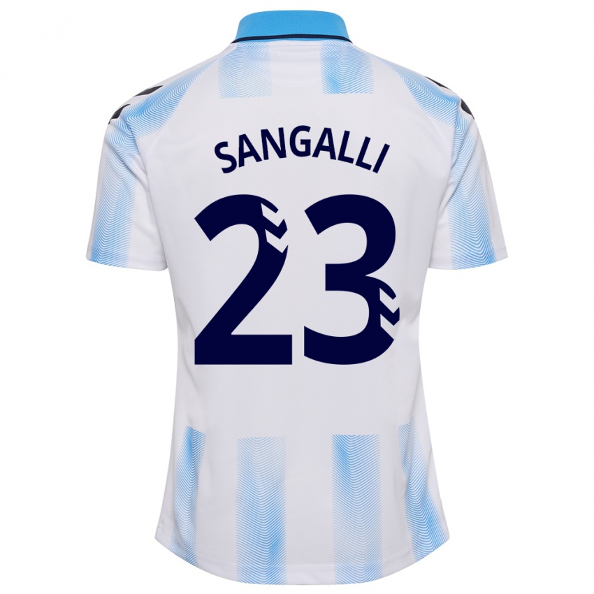 Bambino Maglia Luca Sangalli #23 Bianco Blu Kit Gara Home 2023/24 Maglietta