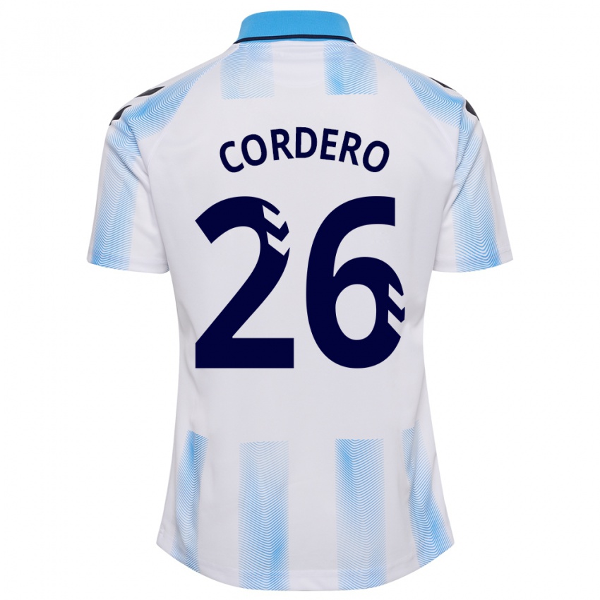 Bambino Maglia Antonio Cordero #26 Bianco Blu Kit Gara Home 2023/24 Maglietta