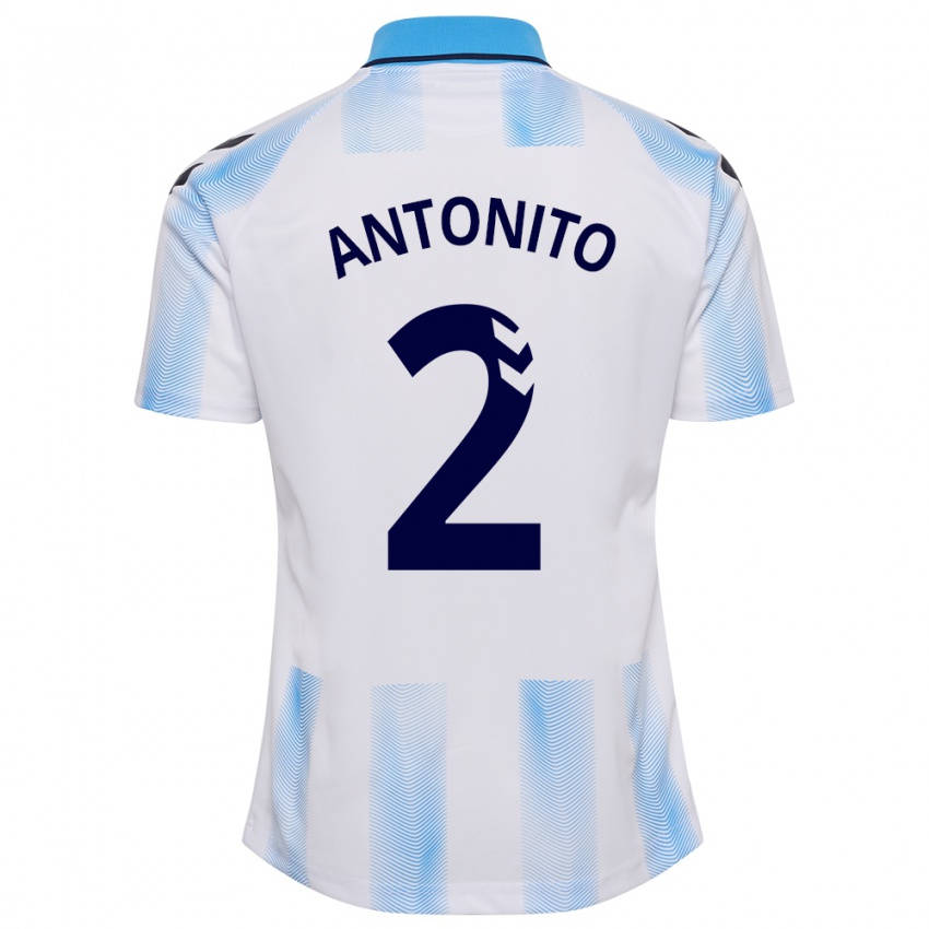 Bambino Maglia Antoñito #2 Bianco Blu Kit Gara Home 2023/24 Maglietta