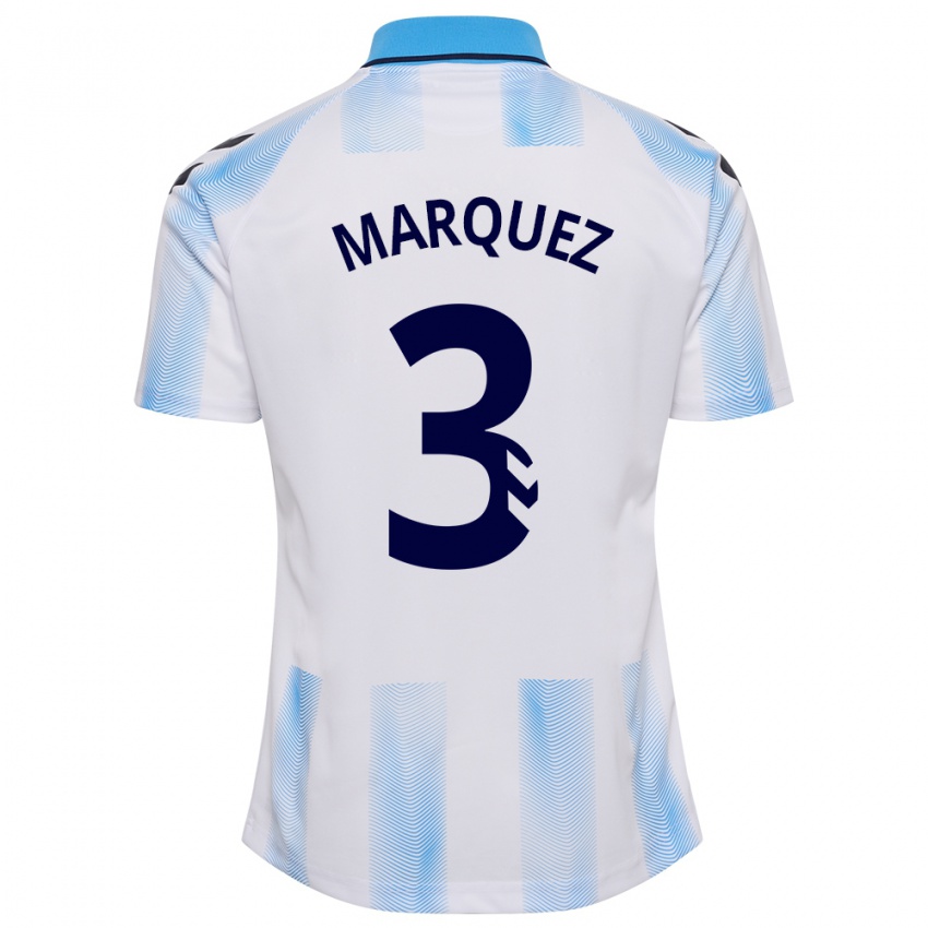 Bambino Maglia David Márquez #3 Bianco Blu Kit Gara Home 2023/24 Maglietta