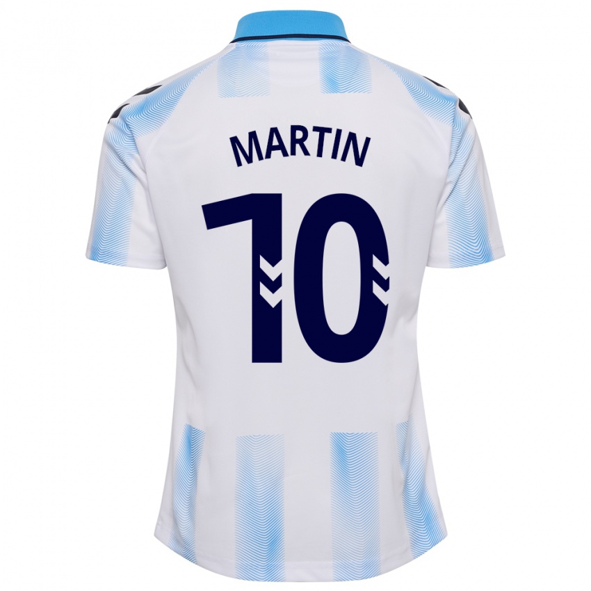 Bambino Maglia Jesús Martín #10 Bianco Blu Kit Gara Home 2023/24 Maglietta