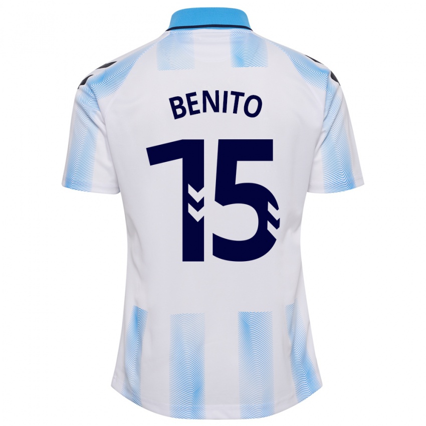 Bambino Maglia Iván Benito #15 Bianco Blu Kit Gara Home 2023/24 Maglietta