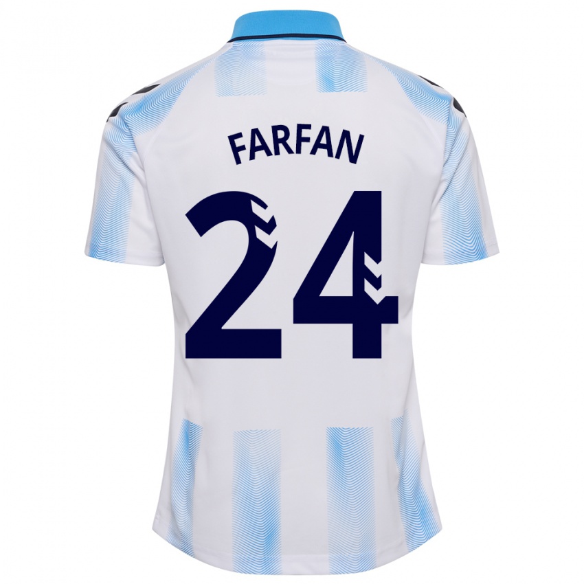 Bambino Maglia María Farfán #24 Bianco Blu Kit Gara Home 2023/24 Maglietta