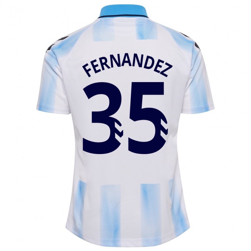 Bambino Maglia Inés Fernández #35 Bianco Blu Kit Gara Home 2023/24 Maglietta