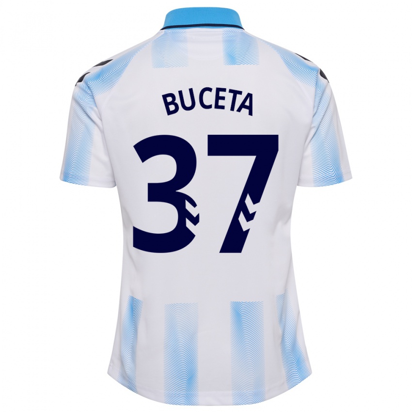 Bambino Maglia Ana Buceta #37 Bianco Blu Kit Gara Home 2023/24 Maglietta