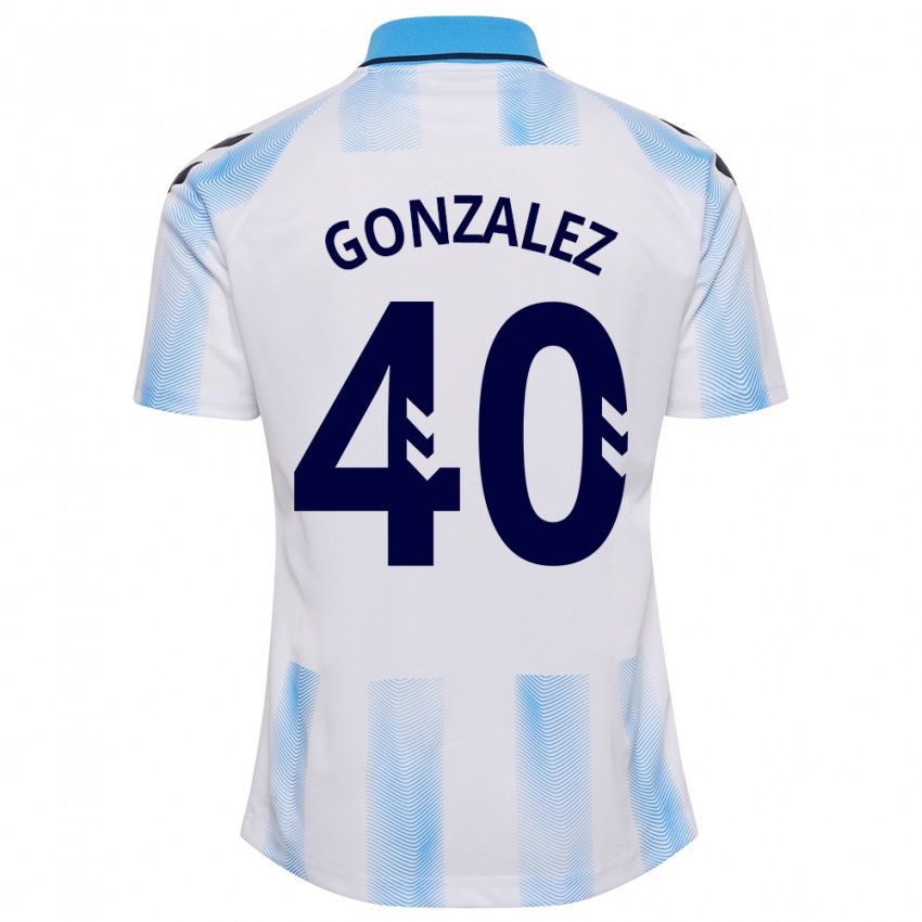 Bambino Maglia Carol González #40 Bianco Blu Kit Gara Home 2023/24 Maglietta