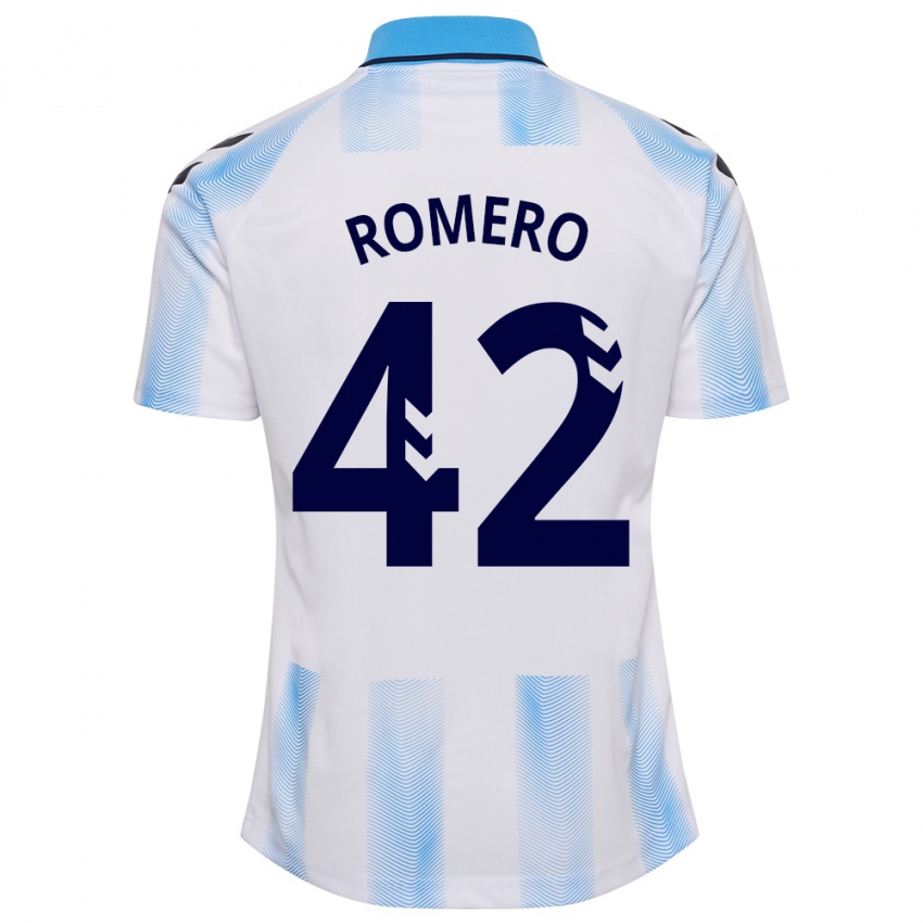 Bambino Maglia Andrea Romero #42 Bianco Blu Kit Gara Home 2023/24 Maglietta