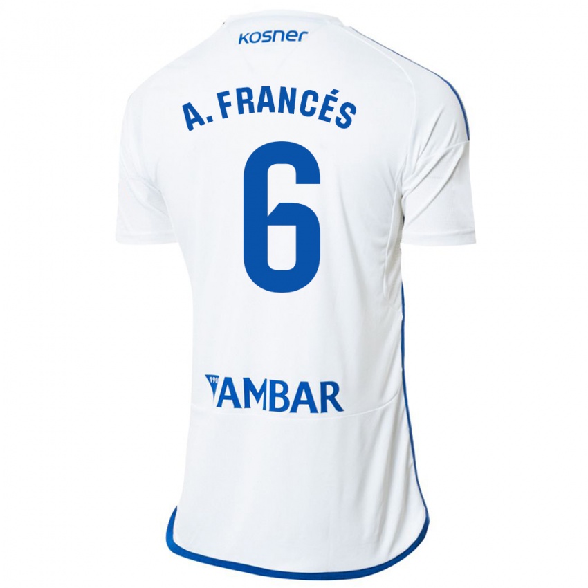 Bambino Maglia Alejandro Francés #6 Bianco Kit Gara Home 2023/24 Maglietta