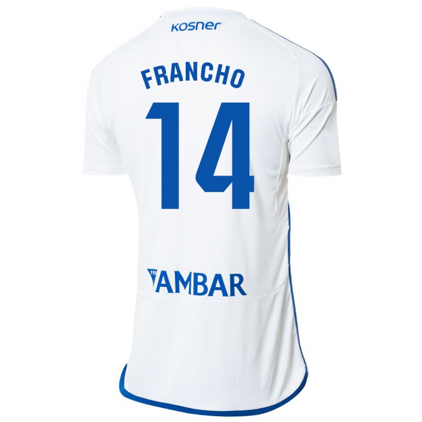 Bambino Maglia Francho Serrano #14 Bianco Kit Gara Home 2023/24 Maglietta