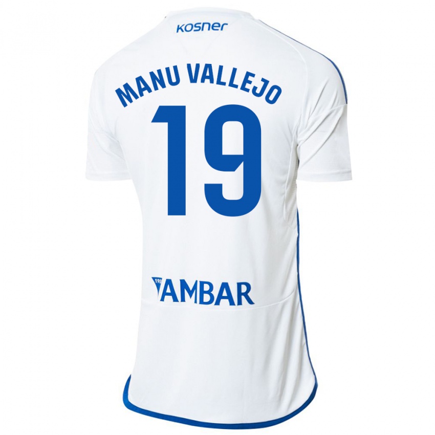 Bambino Maglia Manu Vallejo #19 Bianco Kit Gara Home 2023/24 Maglietta