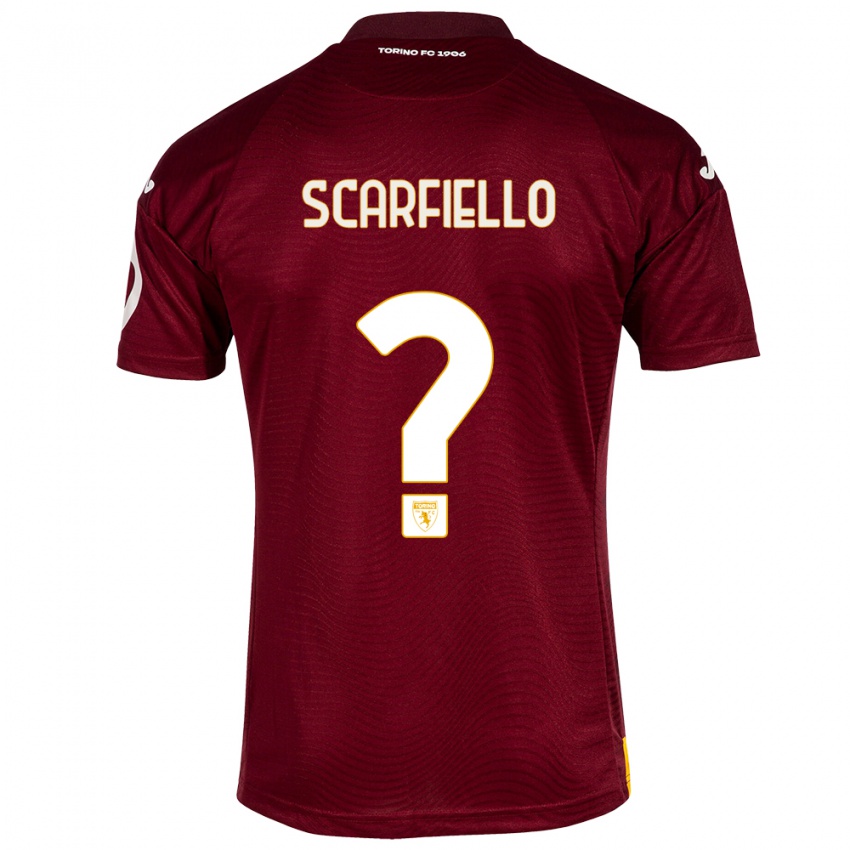 Bambino Maglia Luca Scarfiello #0 Rosso Scuro Kit Gara Home 2023/24 Maglietta