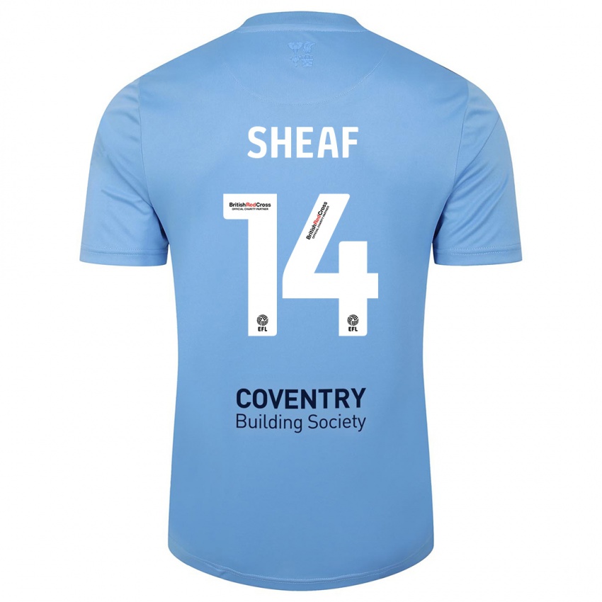 Bambino Maglia Ben Sheaf #14 Cielo Blu Kit Gara Home 2023/24 Maglietta