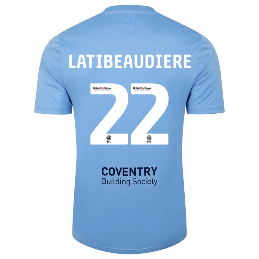 Bambino Maglia Joel Latibeaudiere #22 Cielo Blu Kit Gara Home 2023/24 Maglietta