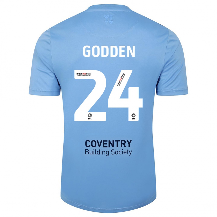 Bambino Maglia Matt Godden #24 Cielo Blu Kit Gara Home 2023/24 Maglietta