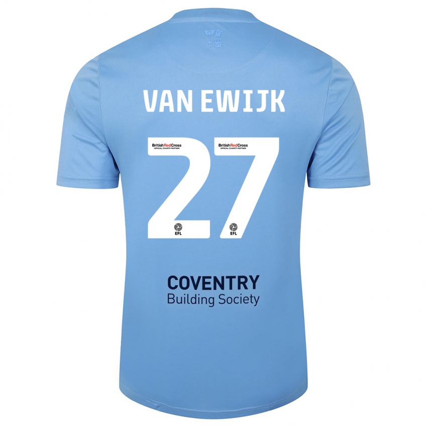 Bambino Maglia Milan Van Ewijk #27 Cielo Blu Kit Gara Home 2023/24 Maglietta