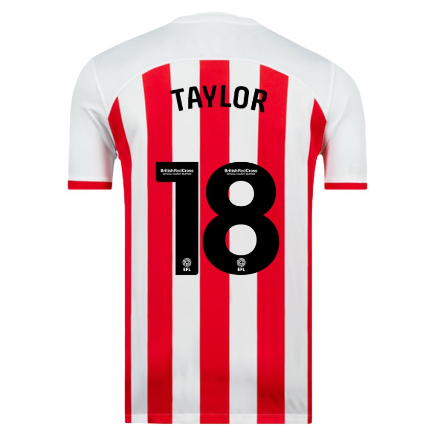 Bambino Maglia Ellis Taylor #18 Bianco Kit Gara Home 2023/24 Maglietta