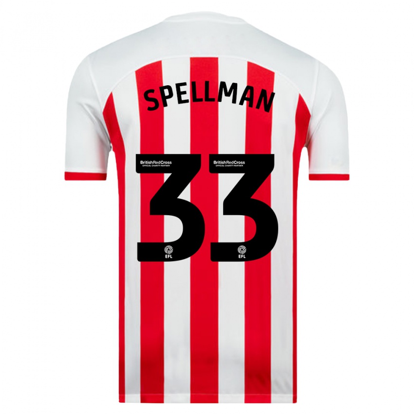 Bambino Maglia Michael Spellman #33 Bianco Kit Gara Home 2023/24 Maglietta