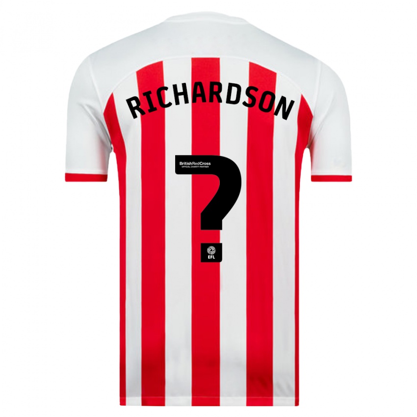 Bambino Maglia Adam Richardson #0 Bianco Kit Gara Home 2023/24 Maglietta