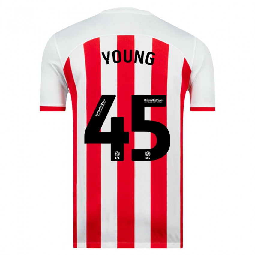 Bambino Maglia Matthew Young #45 Bianco Kit Gara Home 2023/24 Maglietta