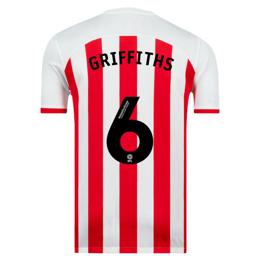 Bambino Maglia Louise Griffiths #6 Bianco Kit Gara Home 2023/24 Maglietta