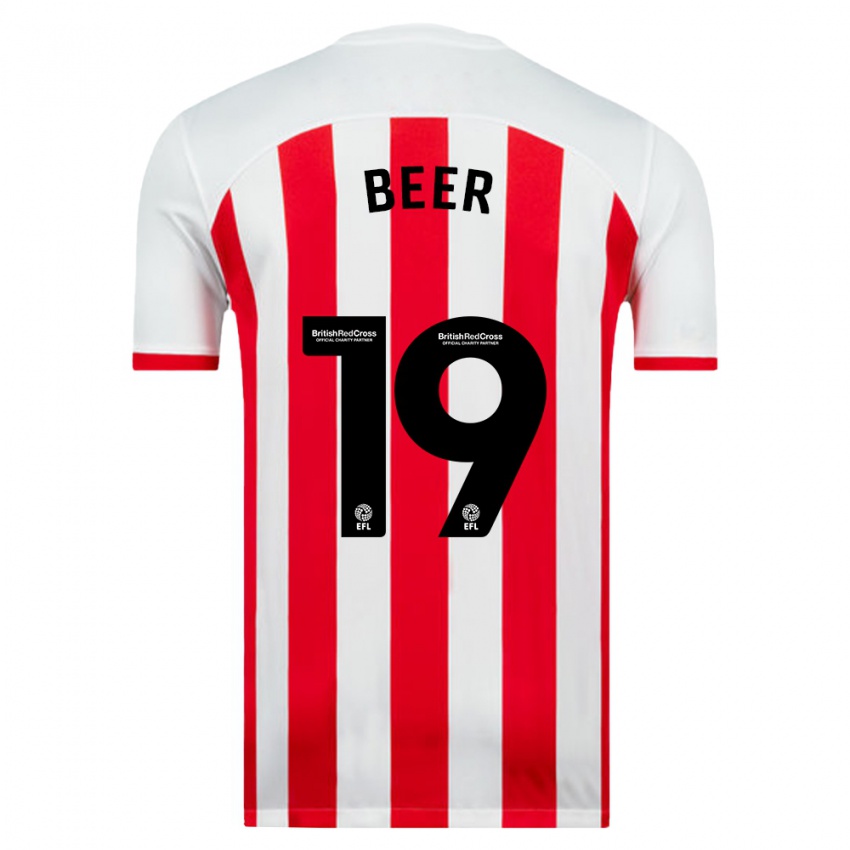 Bambino Maglia Megan Beer #19 Bianco Kit Gara Home 2023/24 Maglietta