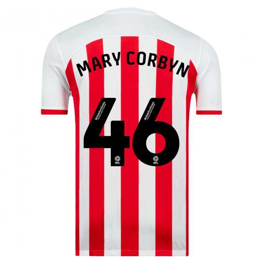 Bambino Maglia Mary Corbyn #46 Bianco Kit Gara Home 2023/24 Maglietta