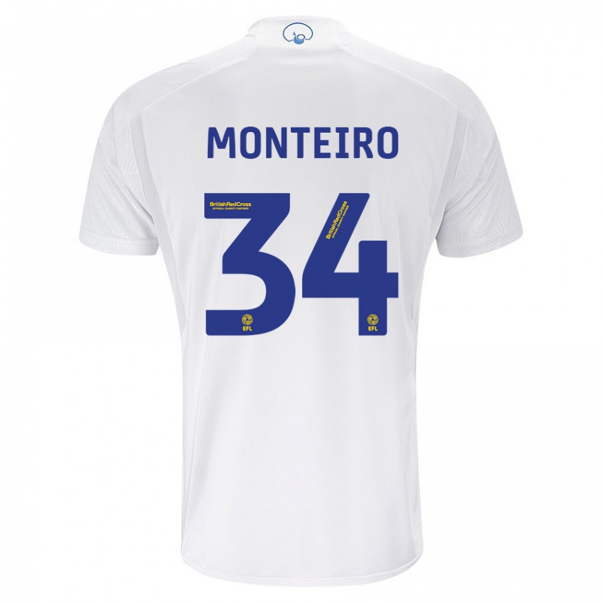 Bambino Maglia Diogo Monteiro #34 Bianco Kit Gara Home 2023/24 Maglietta