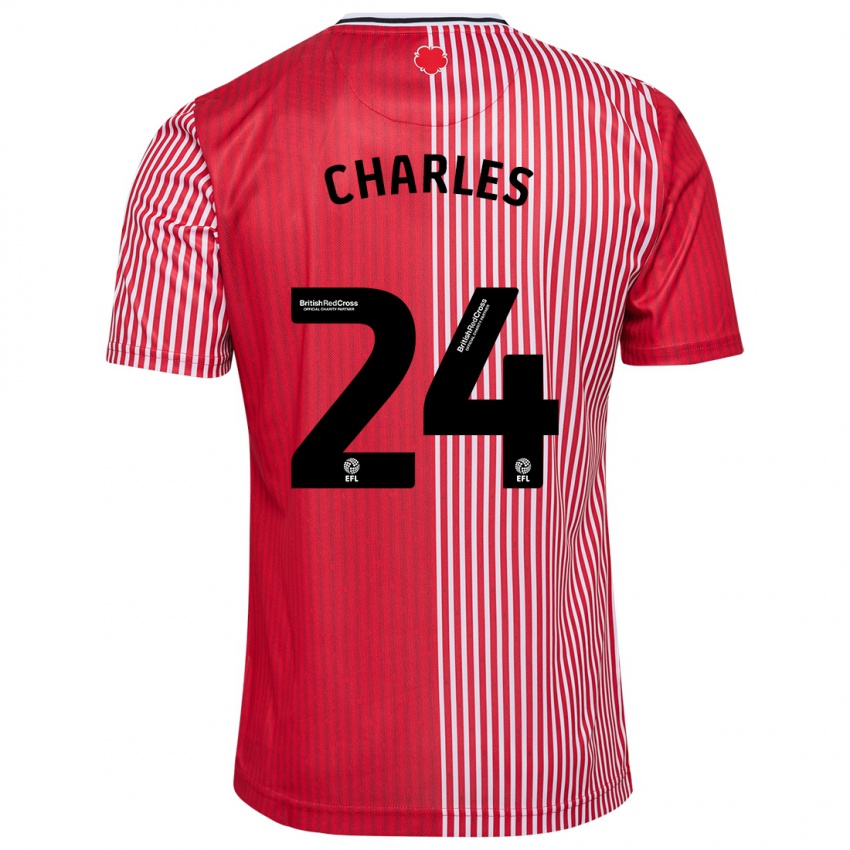 Bambino Maglia Shea Charles #24 Rosso Kit Gara Home 2023/24 Maglietta