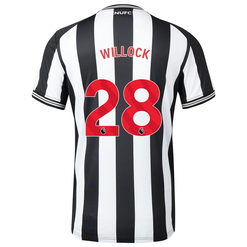 Bambino Maglia Joe Willock #28 Nero Bianco Kit Gara Home 2023/24 Maglietta