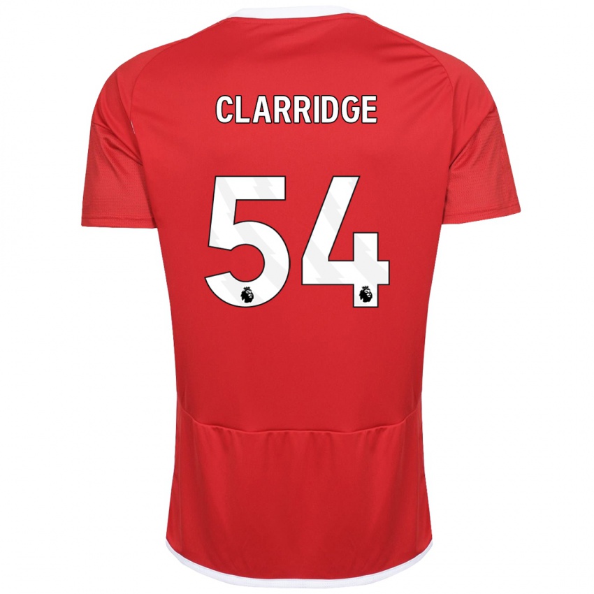 Bambino Maglia James Clarridge #54 Rosso Kit Gara Home 2023/24 Maglietta