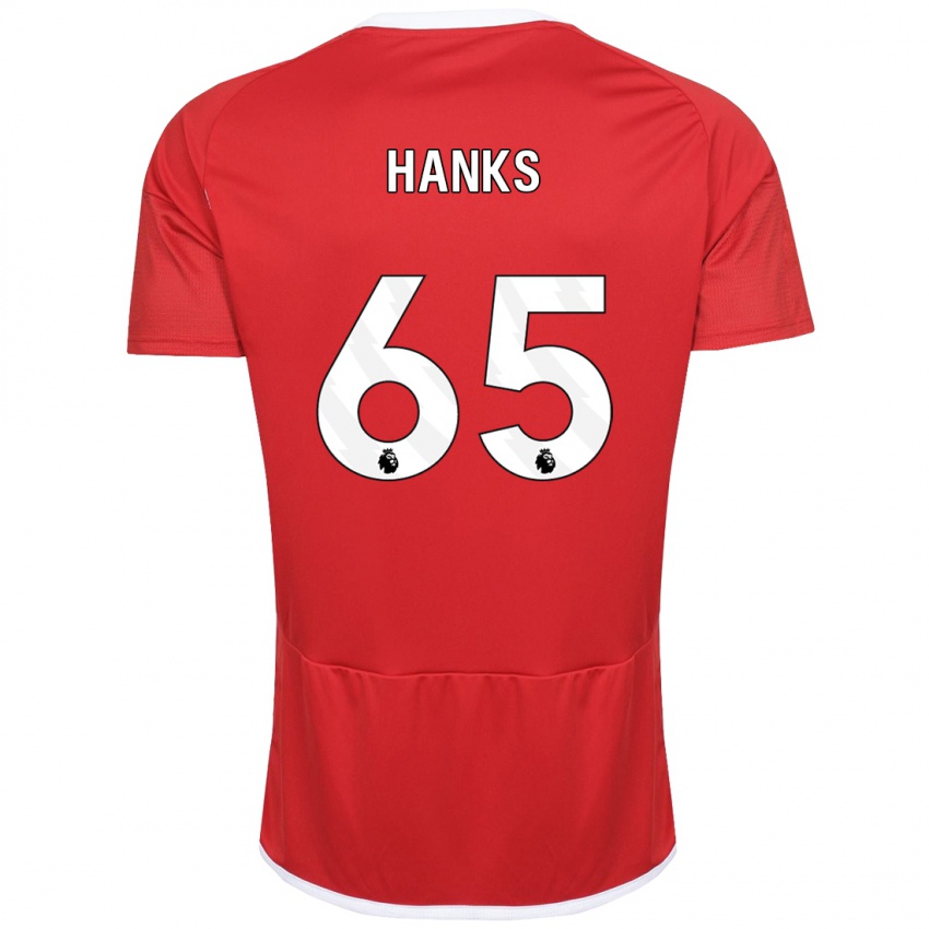 Bambino Maglia Justin Hanks #65 Rosso Kit Gara Home 2023/24 Maglietta