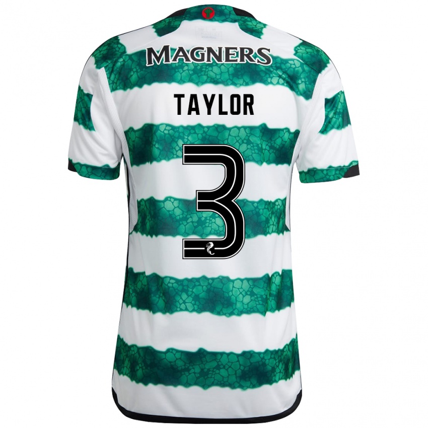 Bambino Maglia Greg Taylor #3 Verde Kit Gara Home 2023/24 Maglietta