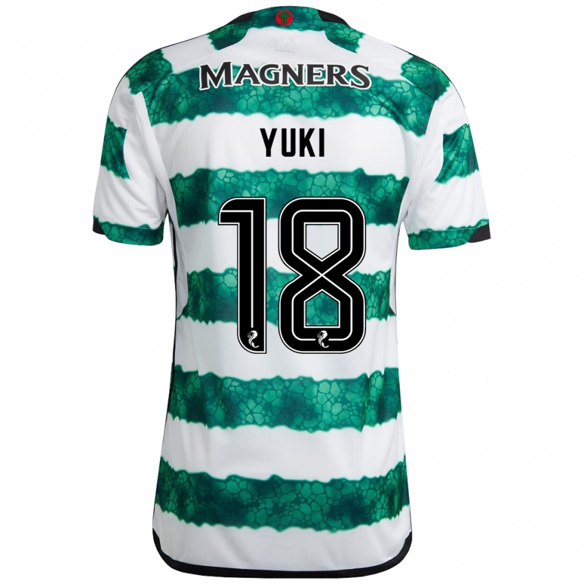 Bambino Maglia Yuki Kobayashi #18 Verde Kit Gara Home 2023/24 Maglietta