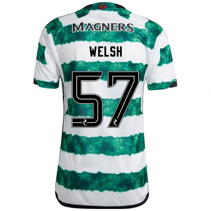 Bambino Maglia Stephen Welsh #57 Verde Kit Gara Home 2023/24 Maglietta