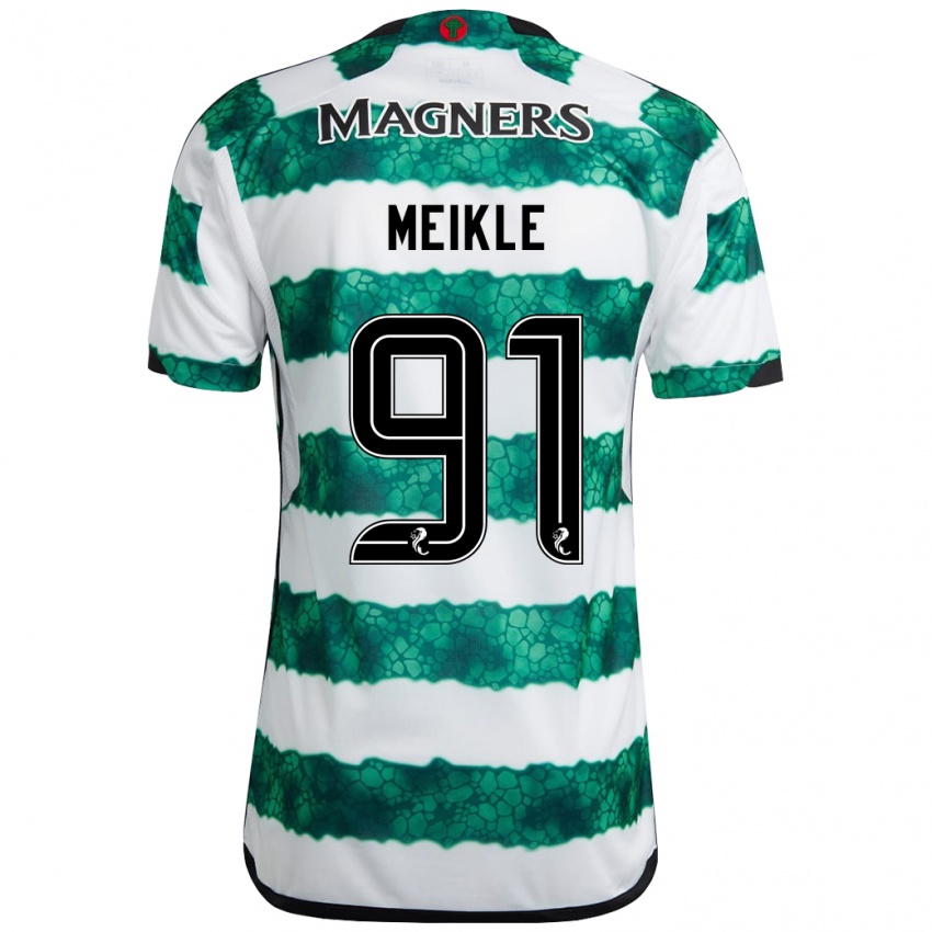 Bambino Maglia Jamie Meikle #91 Verde Kit Gara Home 2023/24 Maglietta