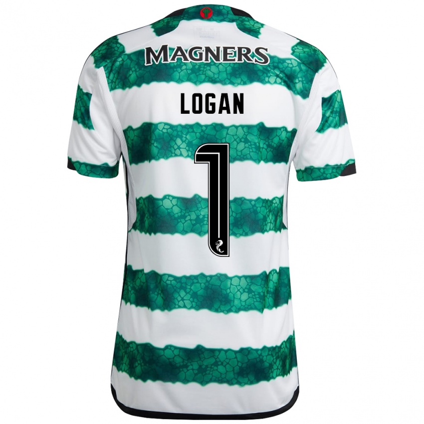 Bambino Maglia Chloe Logan #1 Verde Kit Gara Home 2023/24 Maglietta