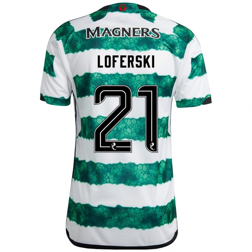 Bambino Maglia Kit Loferski #21 Verde Kit Gara Home 2023/24 Maglietta