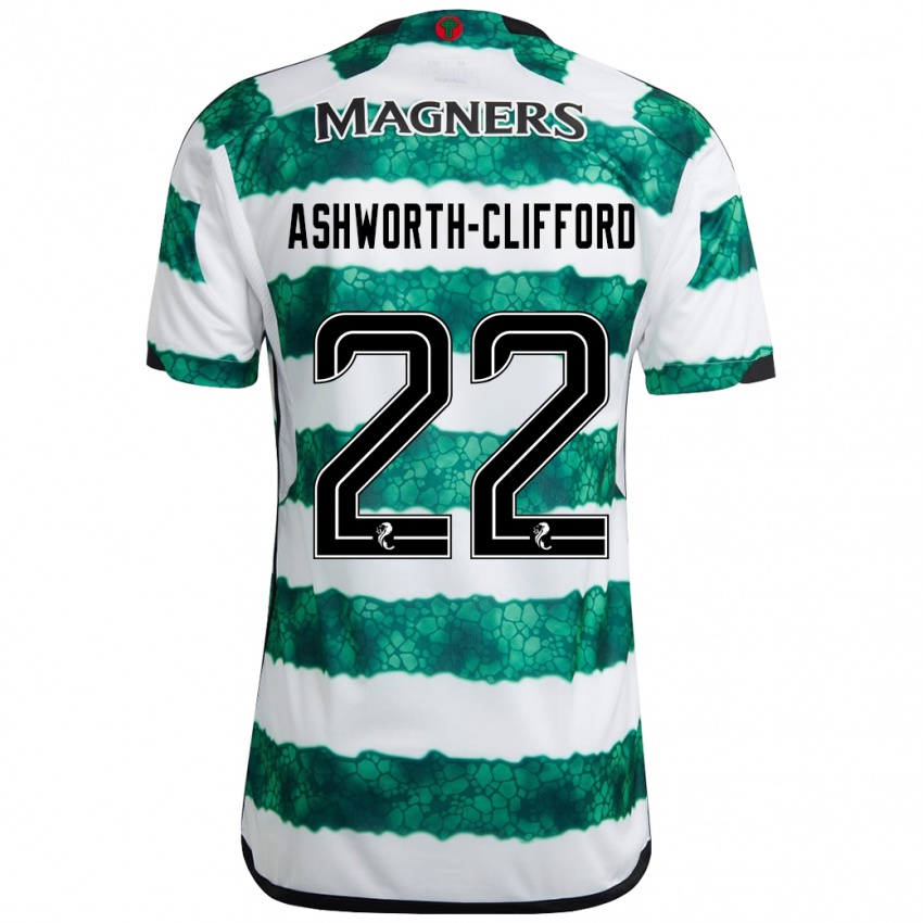 Bambino Maglia Lucy Ashworth-Clifford #22 Verde Kit Gara Home 2023/24 Maglietta