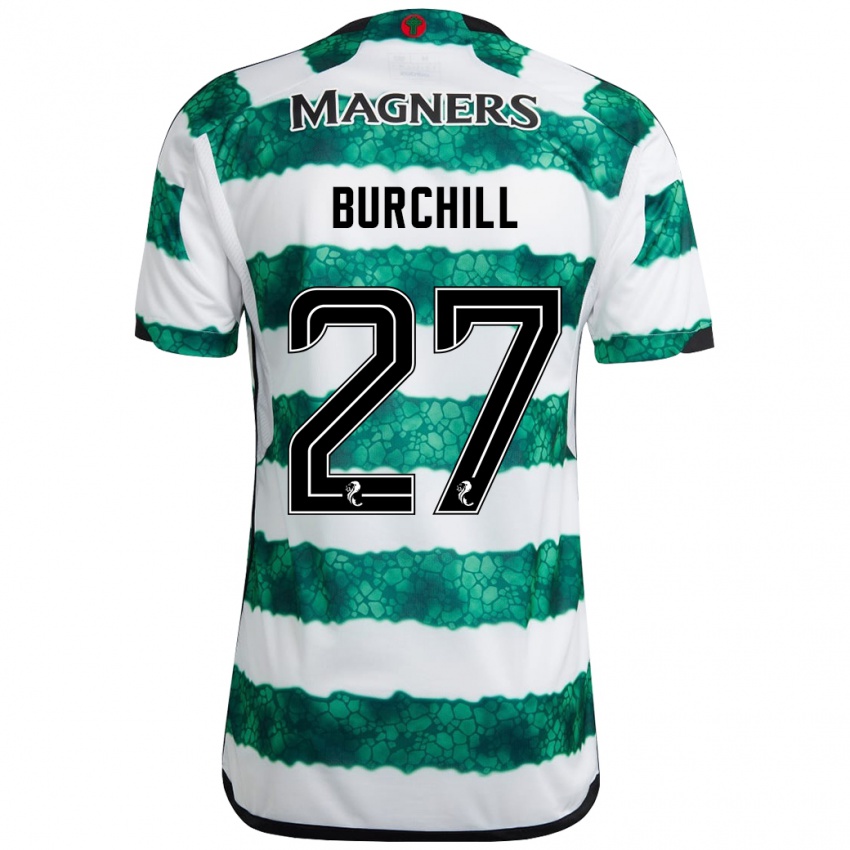 Bambino Maglia Tiree Burchill #27 Verde Kit Gara Home 2023/24 Maglietta