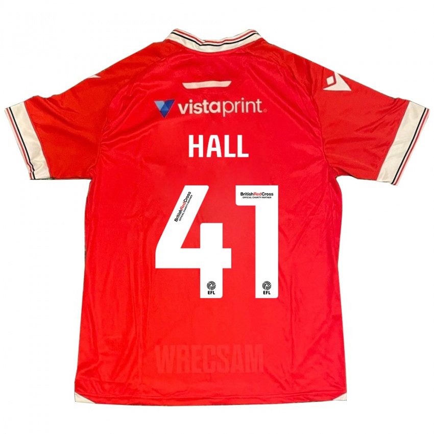 Bambino Maglia Liam Hall #41 Rosso Kit Gara Home 2023/24 Maglietta