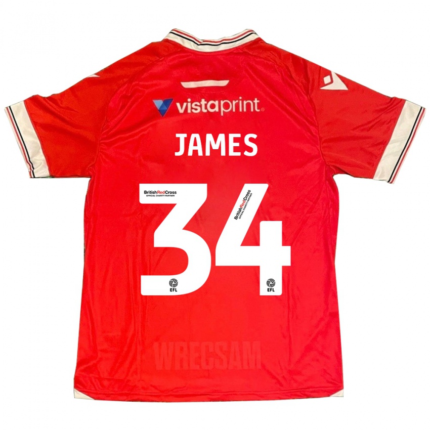 Bambino Maglia Aaron James #34 Rosso Kit Gara Home 2023/24 Maglietta