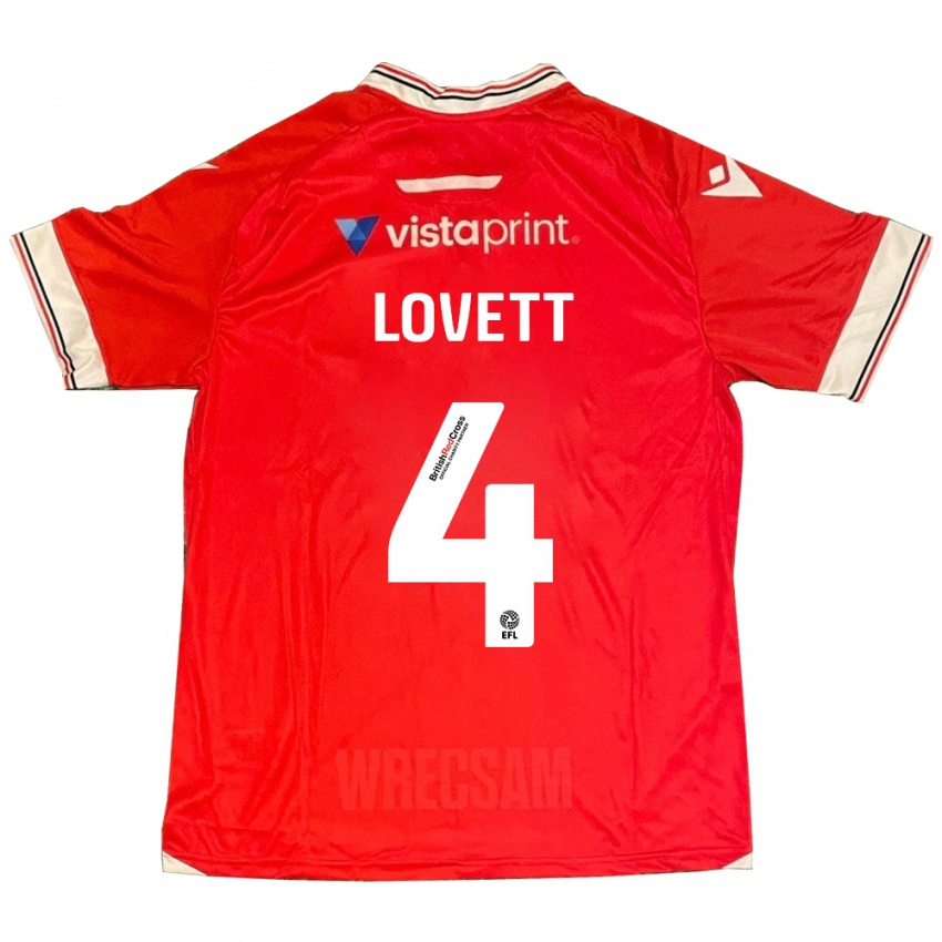 Bambino Maglia Erin Lovett #4 Rosso Kit Gara Home 2023/24 Maglietta