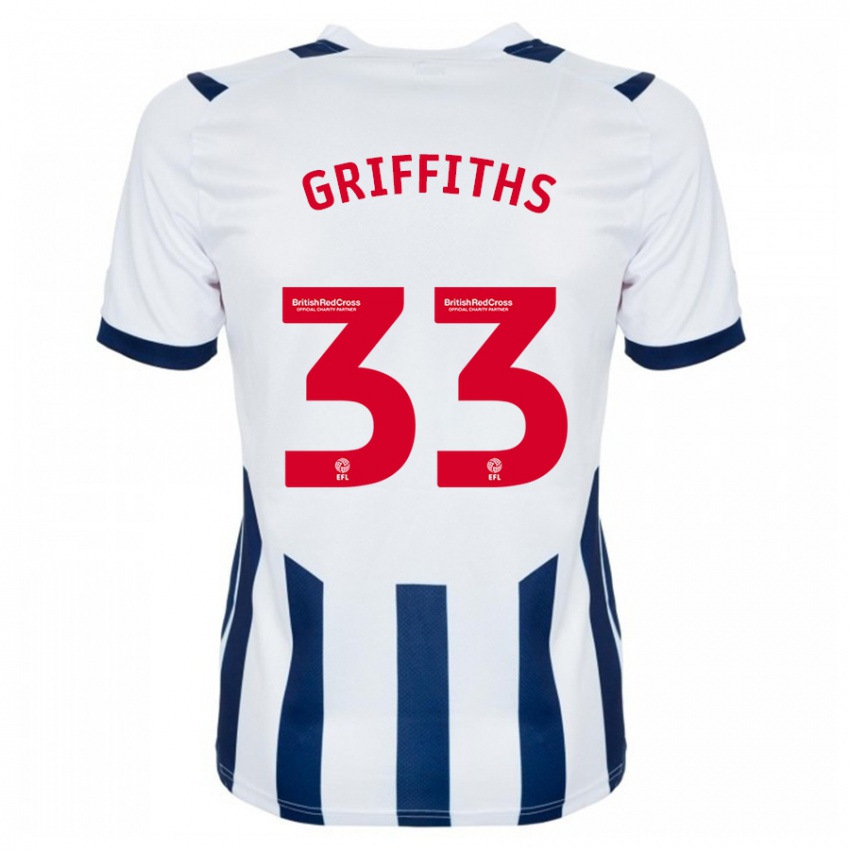 Bambino Maglia Josh Griffiths #33 Bianco Kit Gara Home 2023/24 Maglietta