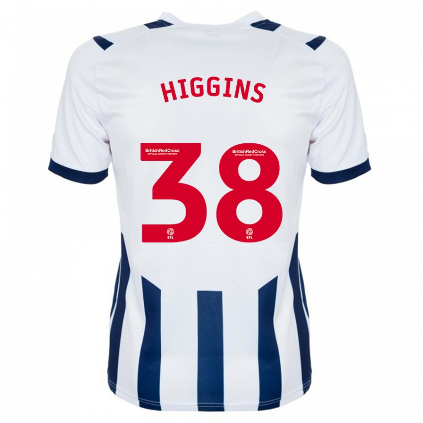 Bambino Maglia Akeel Higgins #38 Bianco Kit Gara Home 2023/24 Maglietta