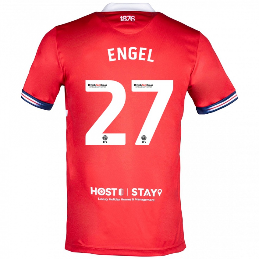 Bambino Maglia Lukas Engel #27 Rosso Kit Gara Home 2023/24 Maglietta