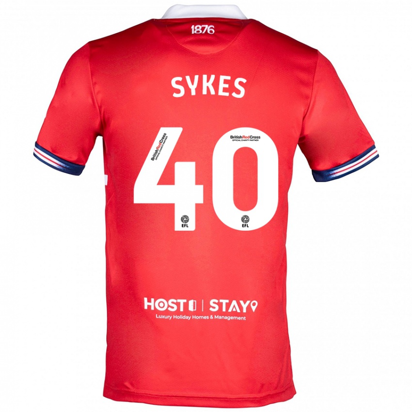 Bambino Maglia Cain Sykes #40 Rosso Kit Gara Home 2023/24 Maglietta