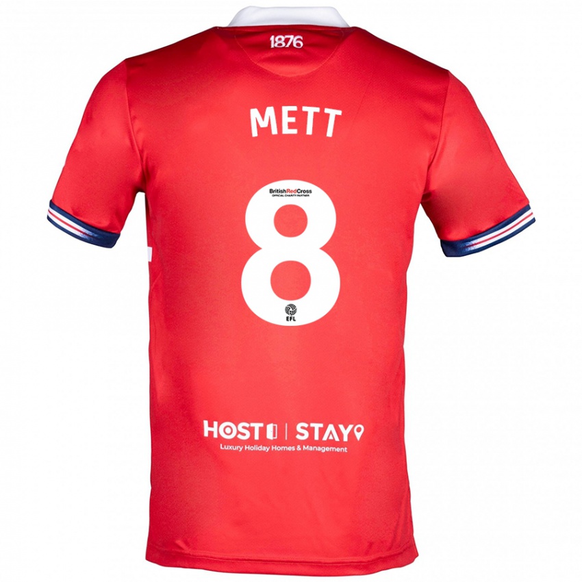 Bambino Maglia Jessica Mett #8 Rosso Kit Gara Home 2023/24 Maglietta