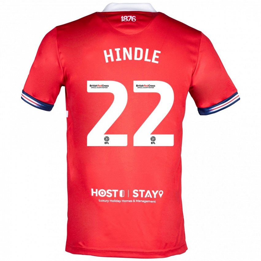 Bambino Maglia Rachel Hindle #22 Rosso Kit Gara Home 2023/24 Maglietta